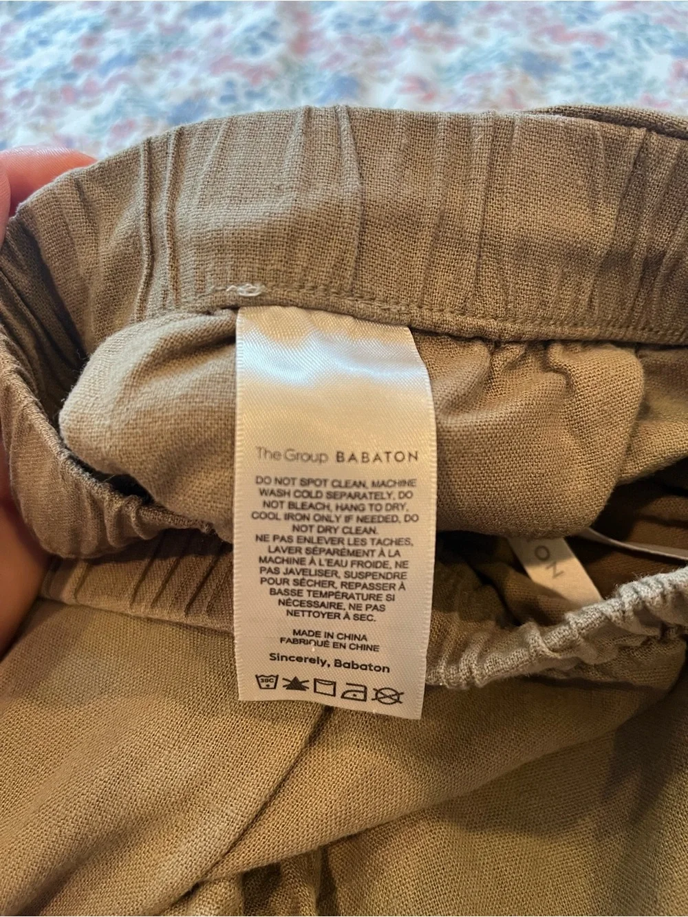 Babaton Olive Drawstring Wide-Leg Sweatpants